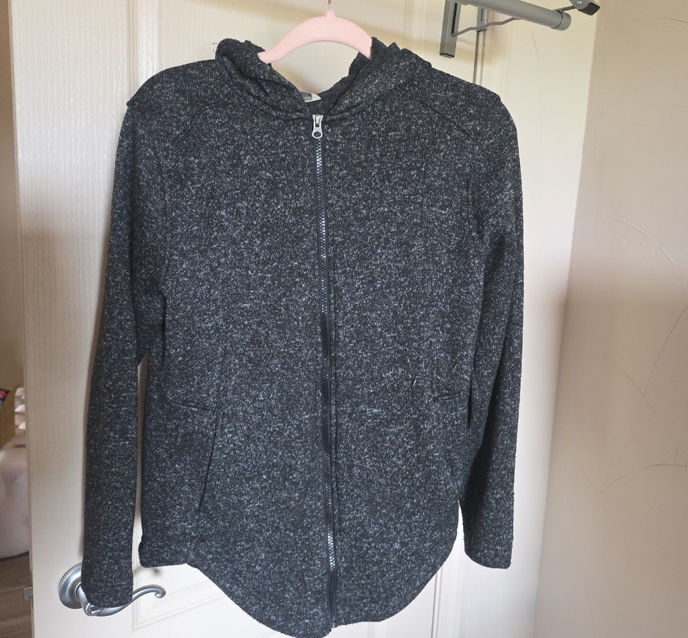 Jolie Charcoal Gray Knit Zip Hoodie